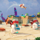 Donkey Kong tosses Rabbid Cranky in this PR shot of Mario + Rabbids’ new expansion.
